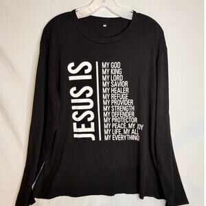 Long Sleeve Christian T-Shirt, Black, Size 2XL